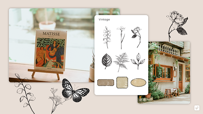 Free flower, plant, butterfly clipart, drawings and illustrations in vintage style – Vivipic