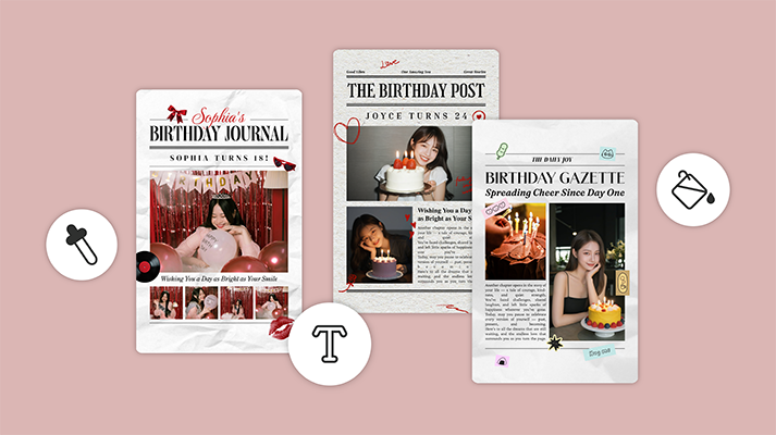 自製生日報紙小卡♡把禮物變得更有心意！