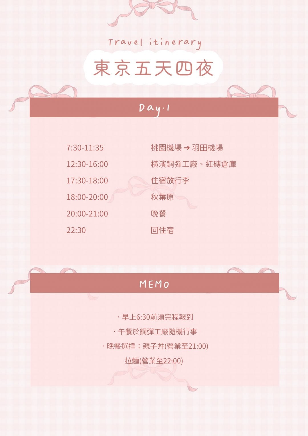 出遊必備！旅遊行程表模板，解決排行程焦慮！