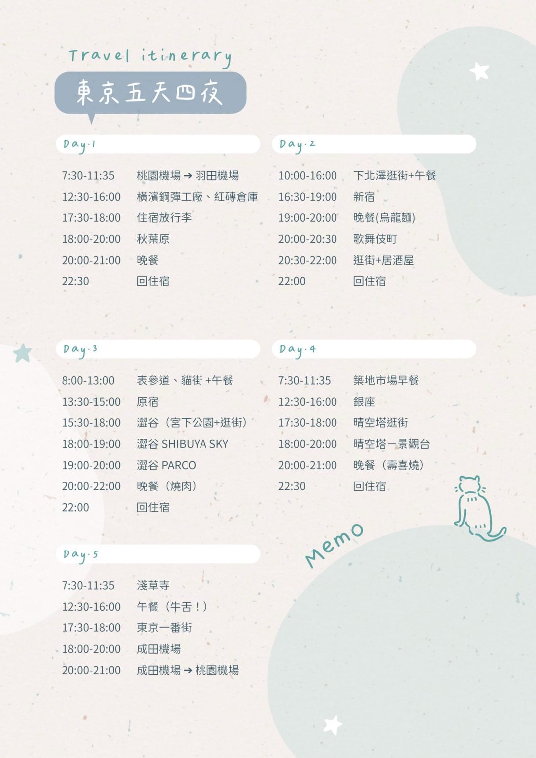 出遊必備！旅遊行程表模板，解決排行程焦慮！